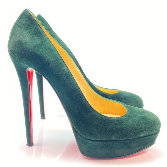 Christian Louboutin Shoes - Christian Louboutin Bianca 140 Green Suede Heels 40